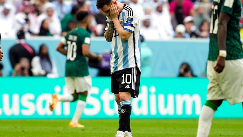 El delantero argentino Lionel Messi durante la derrota 2-1 ante Arabia Saudí en el partido del...